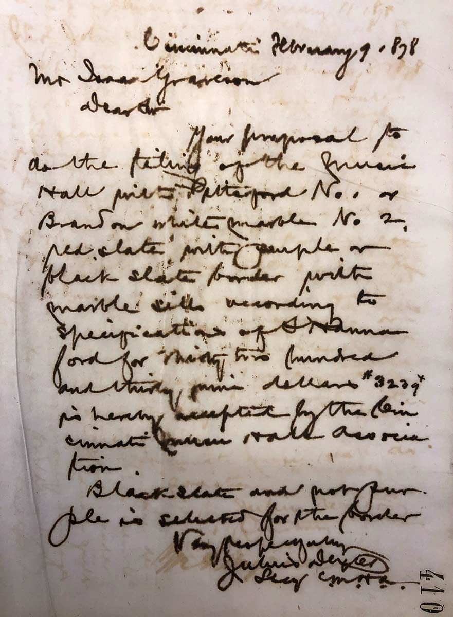 Photo of a Letter from Julius Dexter to Isaac Graveson, Feb. 9, 1878