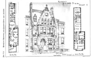 an illustration of A.H. Hinkle, Esq. House, from American Architect and Building News, Aug. 10, 1889, No. 711