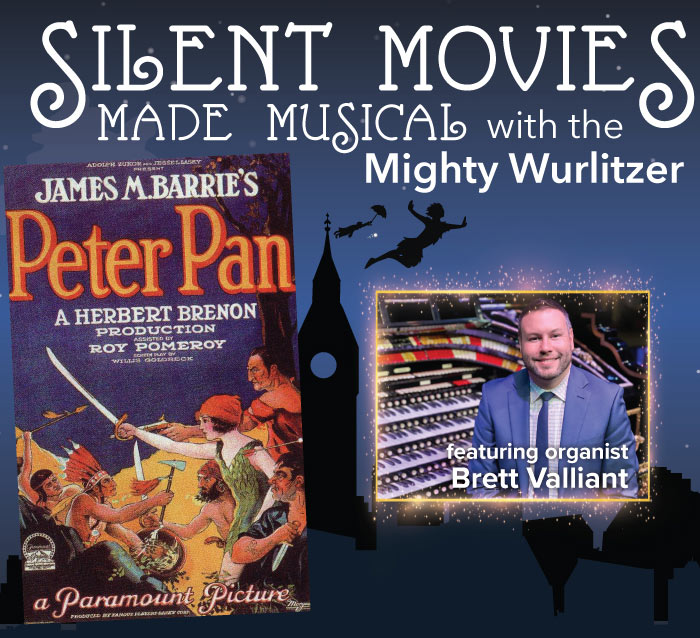 Silent Movies Made Musical 2025 with the Mighty Wurlitzer Organ - Peter Pan, featuring Brett Valliant at the keyboard.