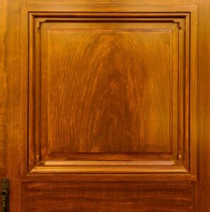 Interior faux-grained lower panel. Photo by J. Miles Wolf Photography.