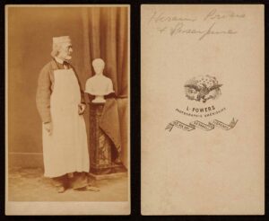 Hiram Powers with Proserpine (1844), Carte de Viste by Longworth Powers, c. 1861, Archives of American Art, Smithsonian Institution.