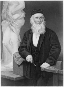 Hiram Powers with Greek Slave, 1874, Engraving by Alonzo Chappel, Library of Congress.