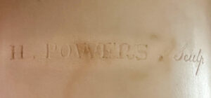 Verso Base, inscribed: “H. POWERS Sculp”, Bust of George Washington (1844) by Hiram Powers, Mercantile Library, Cincinnati, OH.