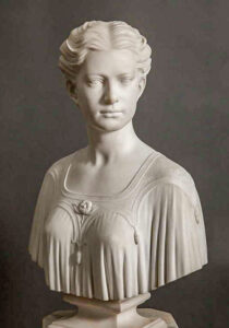 Bust of Henrietta W. Dyer (1872) by Preston Powers, ancestry.com.