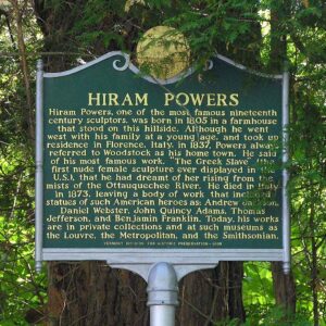 Hiram Powers Historic Marker at Homesite in Woodstock, Vermont Division for Historic Preservation, 1999.