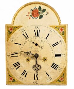 Luman Watson Tall Case Clock Painted Face, “L. Watson, Cincinnati”.