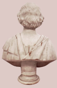 Verso, Bust of Senator Charles Sumner (1876) by Preston Powers, Courtesy of Bates College Museum of Art, Gift of the Class of 1883.