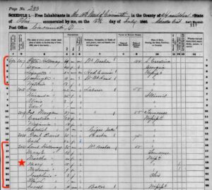 1860 U.S. Federal Census, Cincinnati, Mary Holloway, Madame Selika, 10 years old.