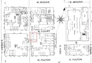 1887 Columbus Sanborn Map, 23 W. Court St.