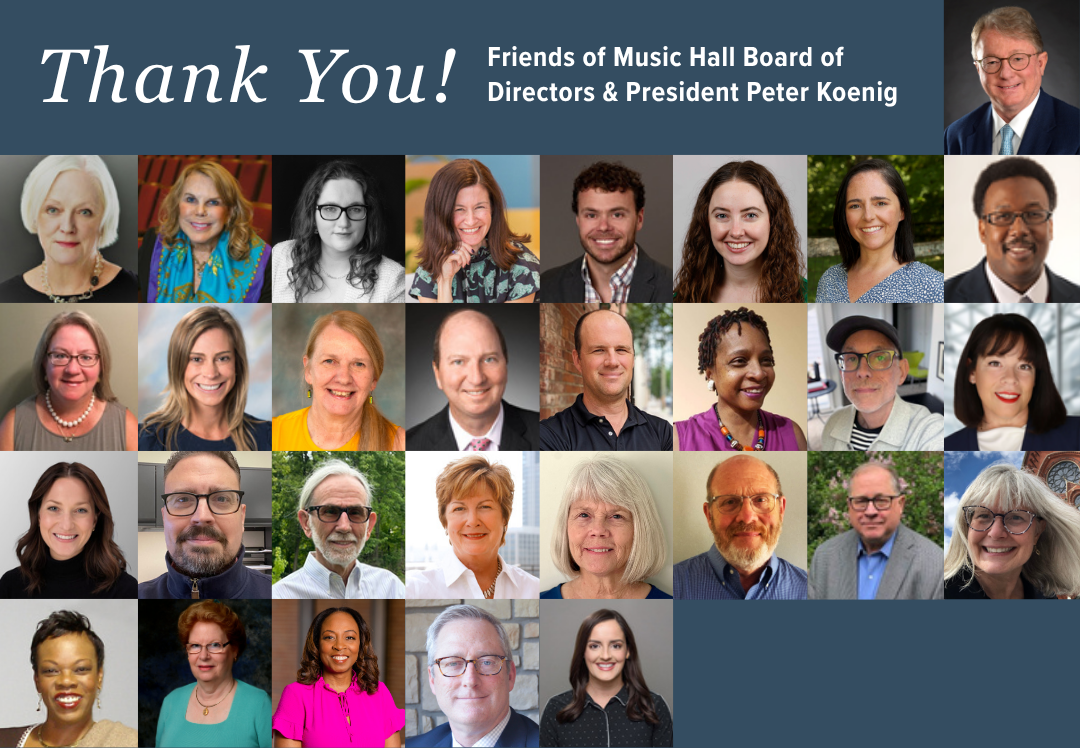 Board of Directors, Friends of Music Hall 2024-2025