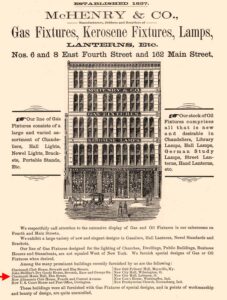 McHenry & Co. Gas Fixtures AD, Kenny’s Cincinnati Illustrated, 1879, p. 179