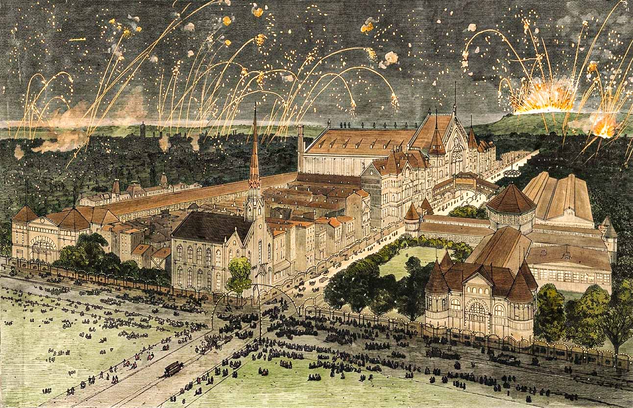 1888 Centennial Exposition Opening Day Fireworks, July 4th.