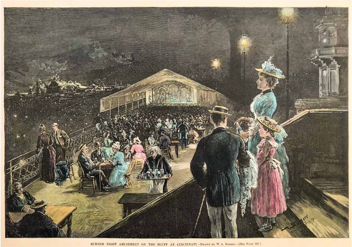 Summer Night Amusement on the Bluff at Cincinnati, Drawn by W.A. Rogers, Harper’s Weekly, 1890. 