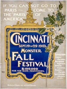 1900 Fall Festival Poster, "Paris of America," Strobridge Lithography. 