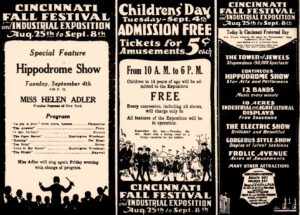Ads for 1923 Fall Festival, Cincinnati Post, p.8.